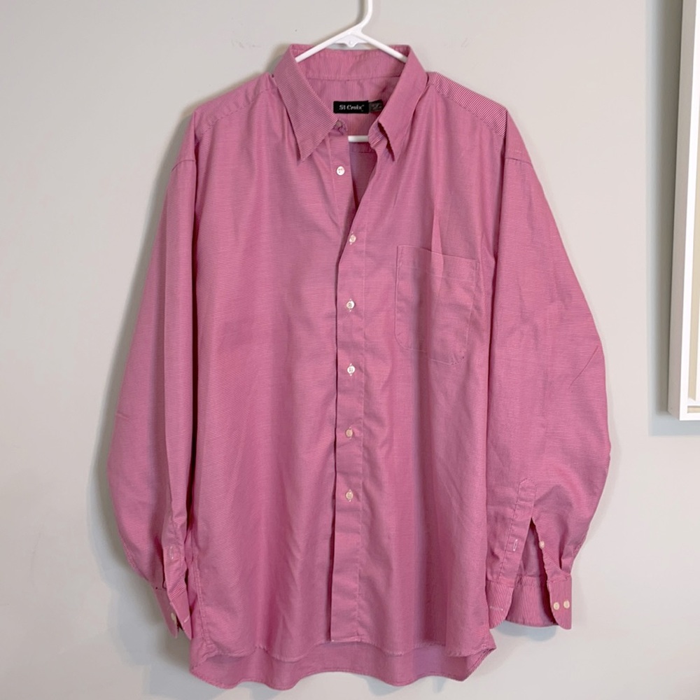 St. Croix men’s pink and white Cotton dress shirt